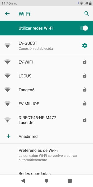 Ahora está conectado a la red Wi-Fi