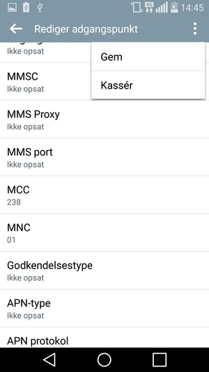 Vælg Menu-knappen og vælg Gem