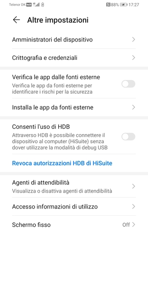 Seleziona Crittografia e credenziali