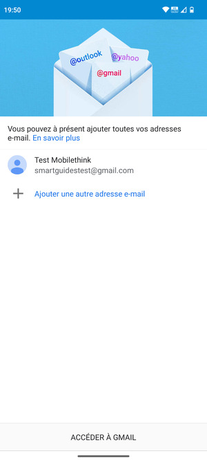 Sélectionnez ACCÉDER  À GMAIL