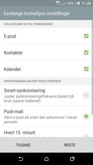 Velg NESTE