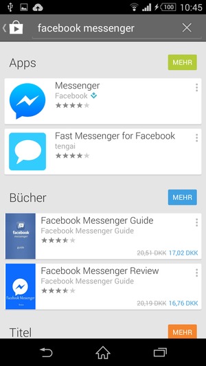 Wählen Sie die App