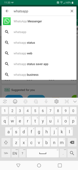Enter the app name and select Search