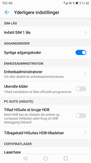 Vælg Indstil SIM lås