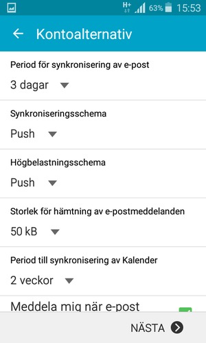 Om du ser denna
skärm, välj NÄSTA