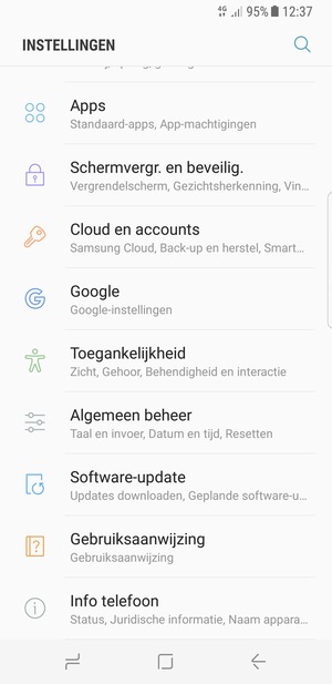 Scroll naar en selecteer Software-update
