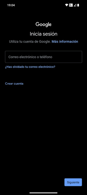 Introduzca su dirección de Gmail y seleccione Siguiente