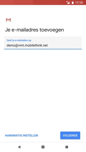 Voer uw e-mailadres in en selecteer VOLGENDE