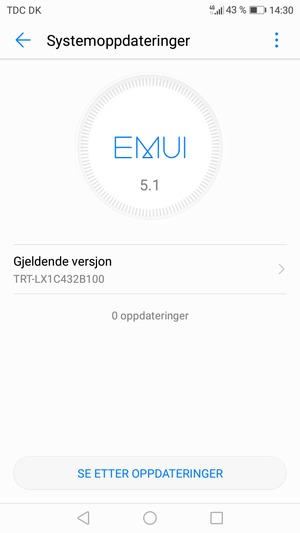 Hvis telefonen din er oppdatert, vil du se følgende skjermbilde