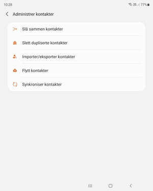 Velg Importer/eksporter kontakter