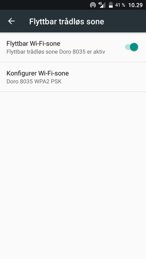 Telefonen din er konfigurert for bruk som et modem