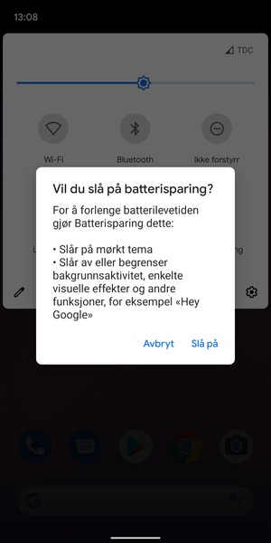 Velg Slå på