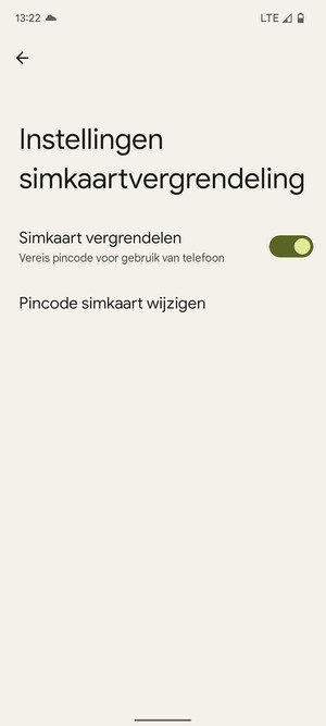 Selecteer Pincode simkaart wijzigen