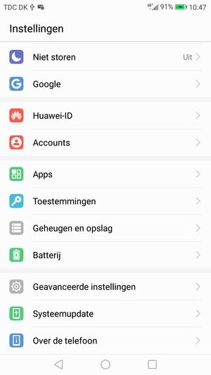 Scroll naar en selecteer Geavanceerde instellingen