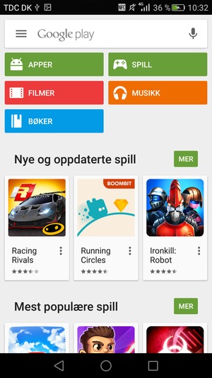 Velg søkefelt