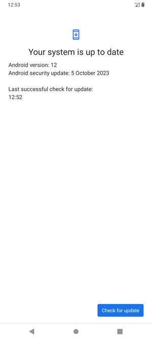 If your phone is up to date, you will see the following screen
