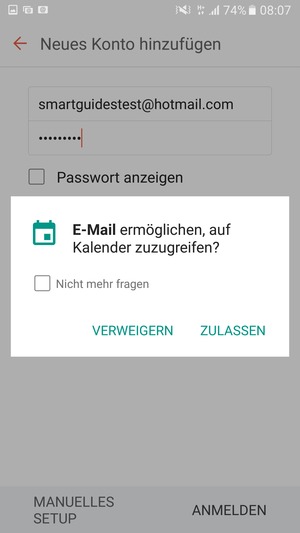 Wählen Sie die gewünschte Option