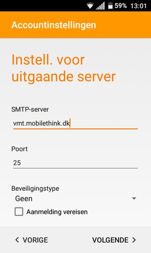 Haal het vinkje uit het Aanmelding vereisen selectievakje en selecteer VOLGENDE