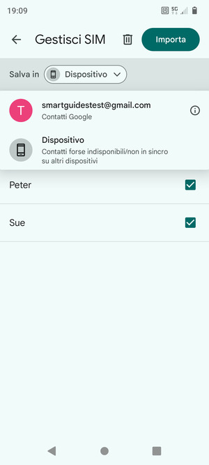 Seleziona il tuo account Google