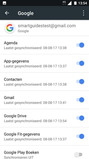 Zorg ervoor dat Contacten geselecteerd is