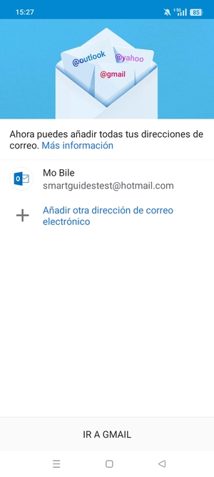 Seleccione IR A GMAIL
