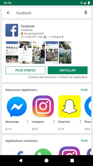 Sélectionnez l'appli