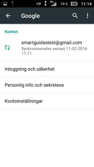 Tryck på ditt konto