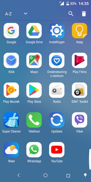Scroll naar en selecteer Instellingen