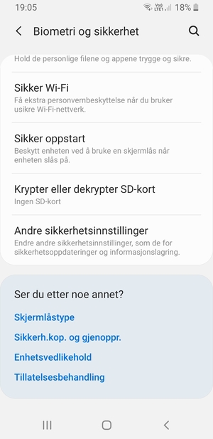 Bla til og velg Andre sikkerhetsinnstillinger