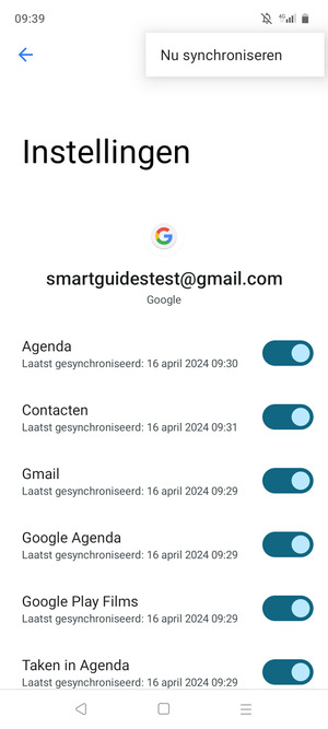 Selecteer Nu synchroniseren