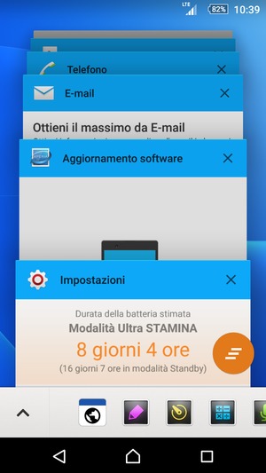 Scorri verso destra le app per chiuderle