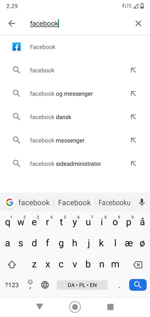 Indtast navnet på appen og vælg Søg