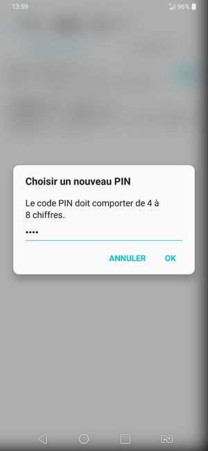 Saisissez votre Nouveau PIN de la carte SIM et sélectionnez OK