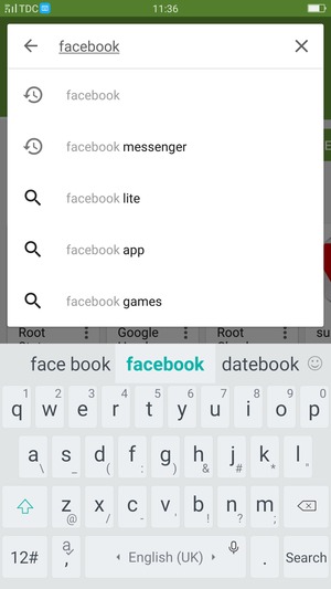 Enter the app name and select Search