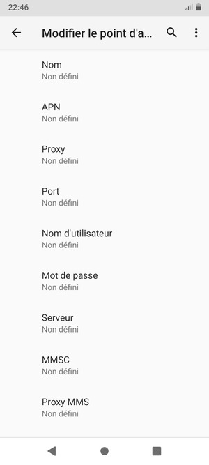 Saisissez les informations MMS