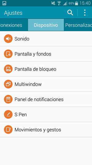 Para activar su bloqueo de pantalla, vaya al menú Dispositivo y seleccione Pantalla de bloqueo