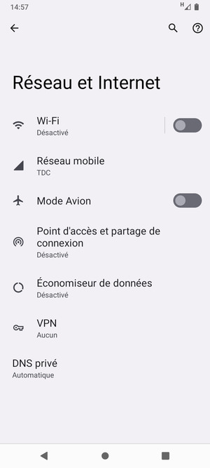 Sélectionnez Réseau mobile