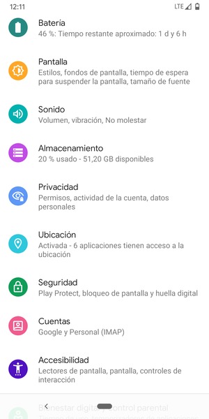 Desplácese y seleccione Ubicación