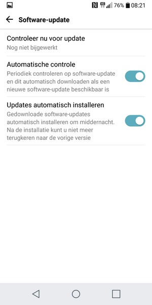 Selecteer Controleer nu voor update