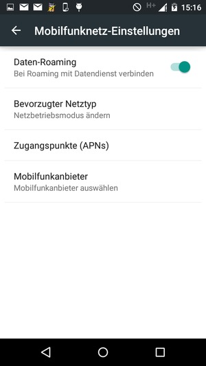 Schalten Sie Daten-Roaming an oder aus