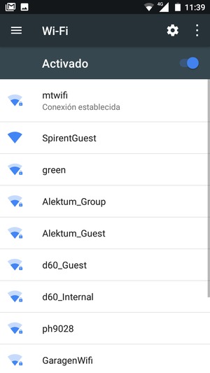 Ahora está conectado a la red Wi-Fi