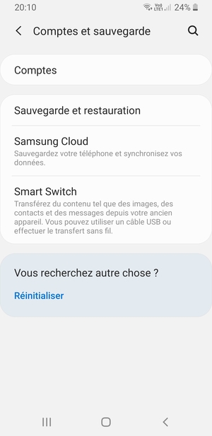 Sélectionnez Comptes