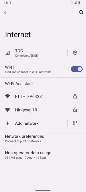 Select the wireless network you want to connect to