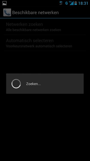 Wacht tot de zoekopdracht beëindigd is