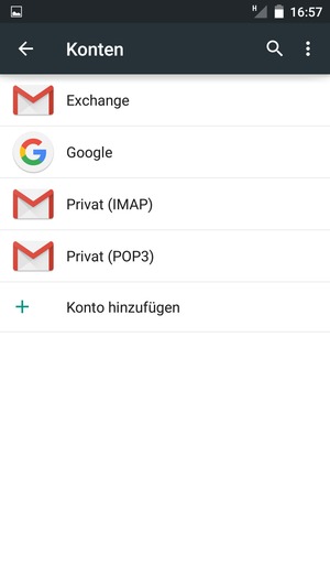 Wählen Sie Google