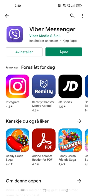 Velg Åpne
