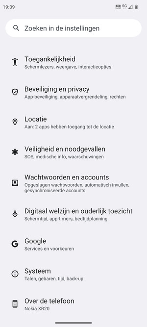 Scroll naar en selecteer Systeem