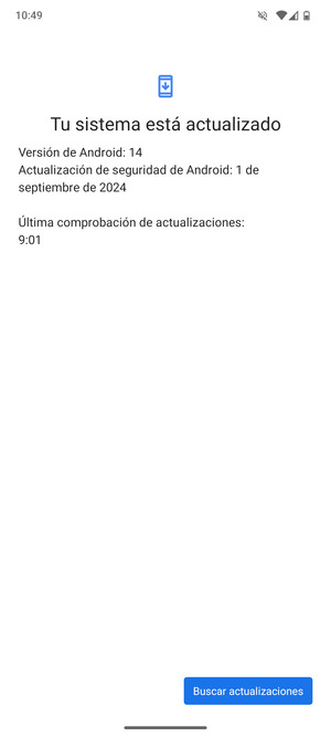Si su teléfono está actualizado, verá la siguiente pantalla