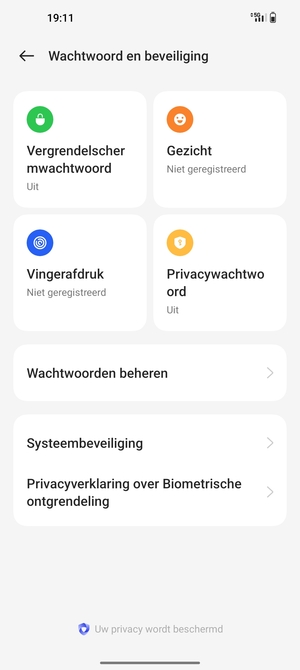 Selecteer Systeembeveiliging