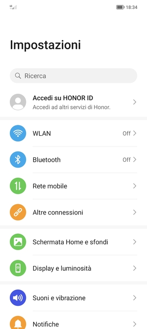 Seleziona Rete mobile
